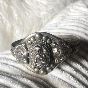 Tibetan silver tone cuff bracelet